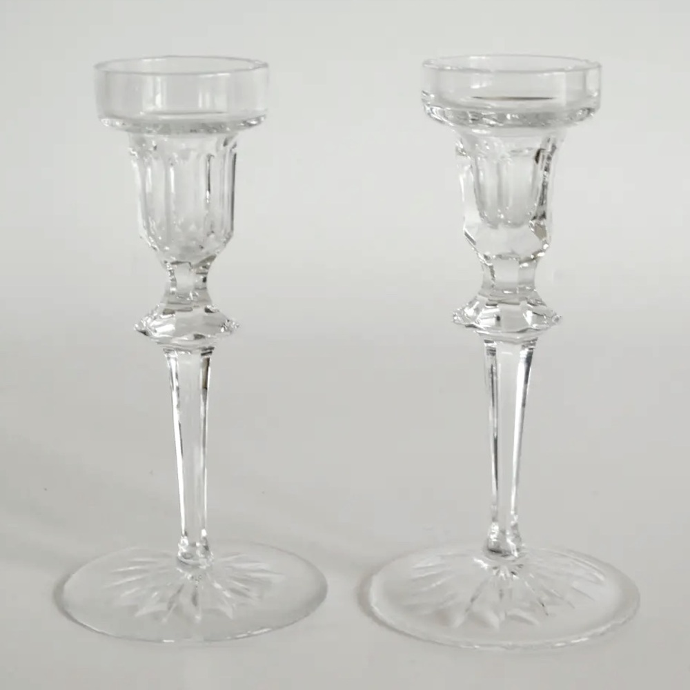 Pair 1980’s Rogaska Signed ‘Richmond’ Crystal Candlesticks
